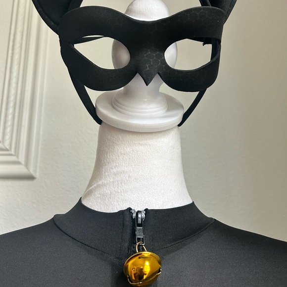 Spirit Halloween Cat Noir Black Child’s Jumpsuit Costume, Size M 8-10. - Picture 3 of 9